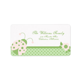 Etiqueta Endereço Ladybug Etiqueta-rosa-verde