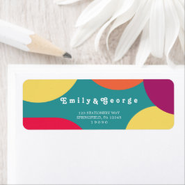 Etiqueta Endereço Moderno de Retorno Colorido do Groovy