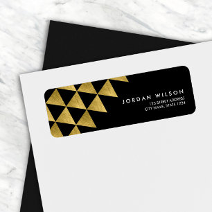 Etiqueta Endereço moderno do abstrato Dourado preto do