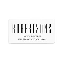 Etiqueta Endereço moderno mínimo preto e branco