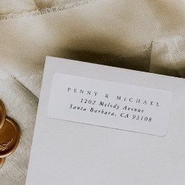 Etiqueta Endereço moderno sofisticado de preto sobre branco