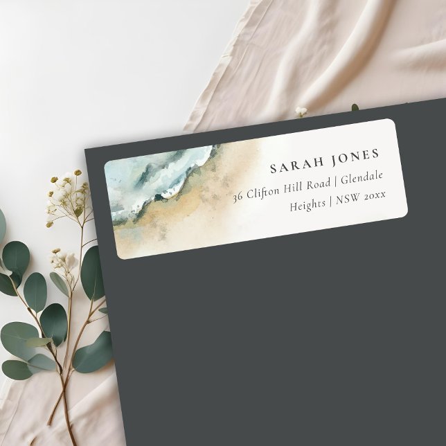 Etiqueta Endereço náutico da Praia da Areia de Ondas Costei (Criador carregado)