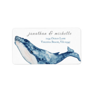 Etiqueta Endereço Náutico de Praia da Baleia Humpback Aqu
