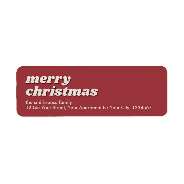 Etiqueta Endereço novo retrô feliz Natal (Frente)