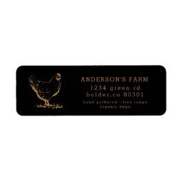 Etiqueta endereço para devolução de fazendas de ovos orgâni