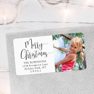 Etiqueta Endereço para devolução de fotos de Natal Merry Sc