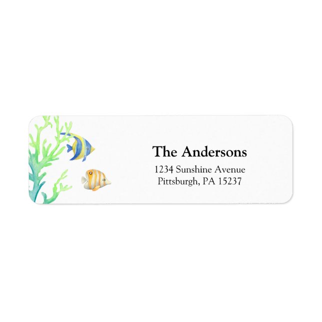 Etiqueta Endereço para devolução de peixe no oceano (Frente)