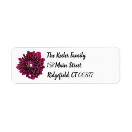 Etiqueta Endereço Personalizado Da Flor De Dahlia Roxo Prof
