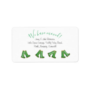 Etiqueta Endereço personalizado de porta verde de porta