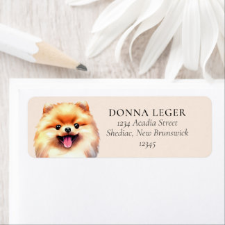 Etiqueta Endereço Personalizado do Cão Pomerano