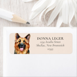 Etiqueta Endereço Personalizado do german shepherd