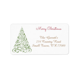 Etiqueta Endereço Personalizado do Rico de Árvore de Natal 