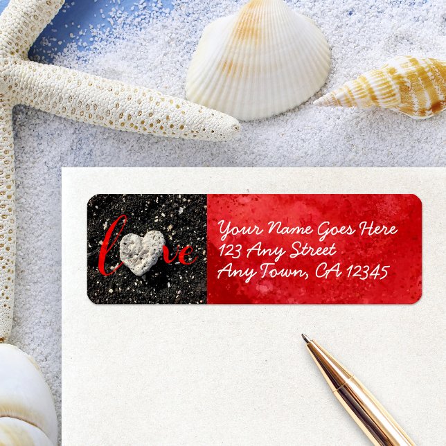 Etiqueta Endereço Personalizado Moderno do Script de Areia  (Criador carregado)