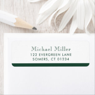 Etiqueta Endereço Personalizado Verde Escuro Minimalista St
