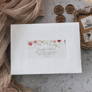 Etiqueta Endereço RSVP de Casamento de Flor Selvagem Multic