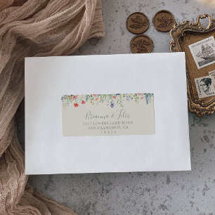 Etiqueta Endereço RSVP de Casamento de Flor Selvagem Radian
