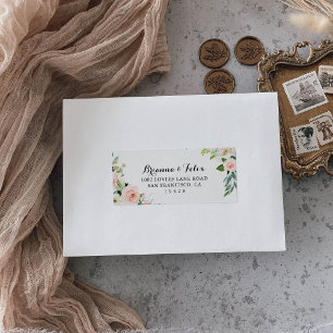 Etiqueta Endereço RSVP de Casamento de Folige Verde Floral