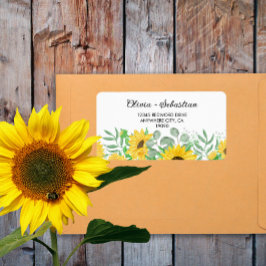 Etiqueta Endereço RSVP de Casamento de Girassóis
