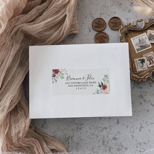 Etiqueta Endereço RSVP de Casamento Eucalyptus Contemporâne (Criador carregado)