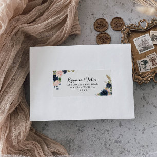 Etiqueta Endereço RSVP de Casamento Floral de Inverno Único
