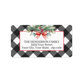 Etiqueta Endereço Russo de Xadrez de Natal Buffalo