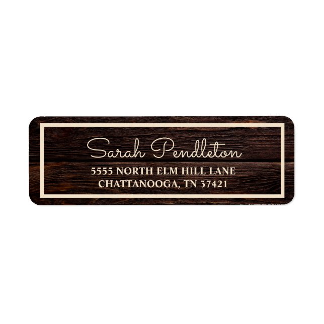 Etiqueta Endereço Rustic Wood Cream (Frente)