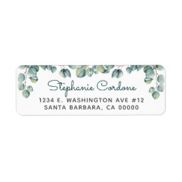 Etiqueta Endereço Simples de Devolução Verde do Eucalyptus