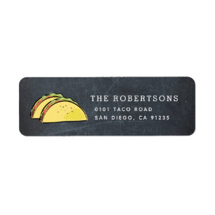 Etiqueta Endereço Taco Black Chalkboard