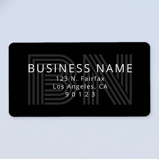 Etiqueta Endereço Único de Retorno do Monograma Retromodern (Criador carregado)