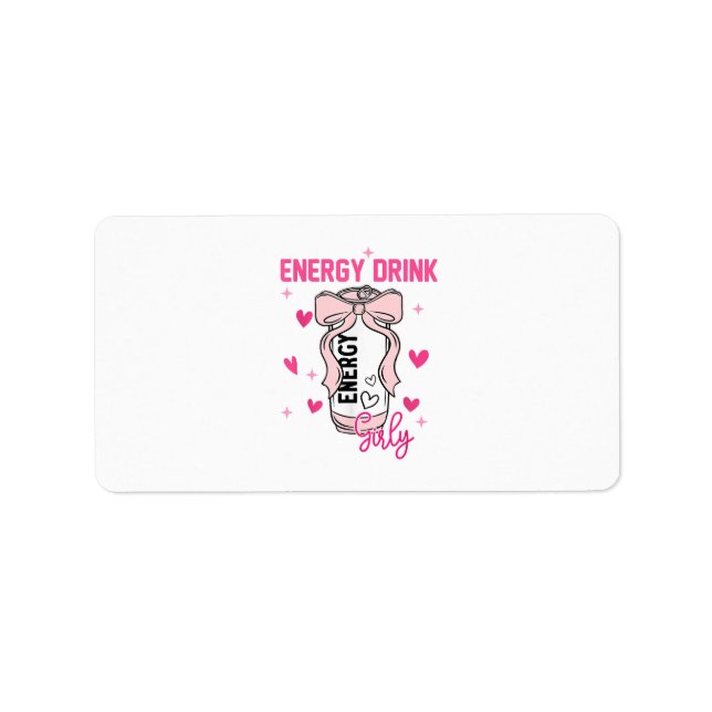 Etiqueta Energy Beber Girly Funny Bebendo (Frente)