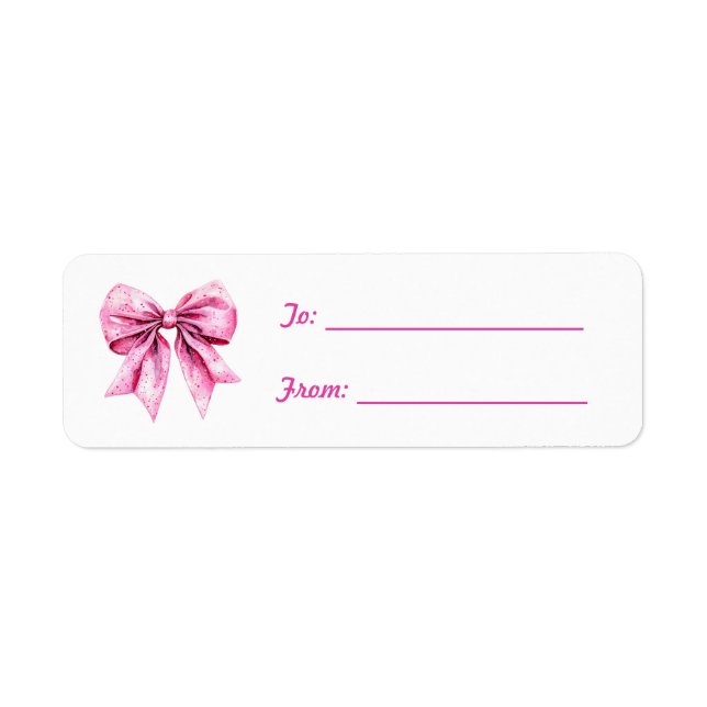 Etiqueta Enfeite de Arco Rosa Bonito Natal (Frente)