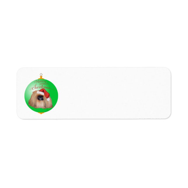 Etiqueta Enfeite de Natal do Pequinês (Frente)