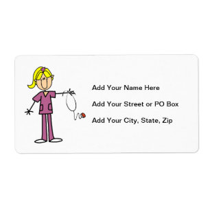 Etiqueta Enfermeira de Figura de Autocolante Loura