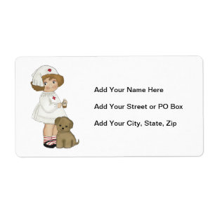 Etiqueta Enfermeira do vintage com t-shirt e presentes do f