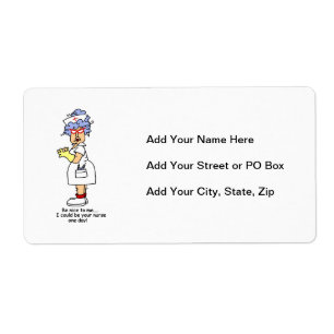 Etiqueta Enfermeira Engraçada Seja legal comigo camisetas e