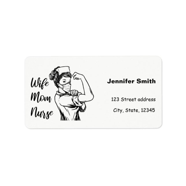 Etiqueta enfermeira-mãe esposa (Frente)
