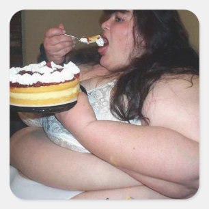 Etiqueta engraçada bruta do Slob estúpido gordo