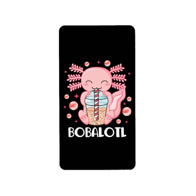 Etiqueta Engraçado Axolotl Bubble Tea (Frente)