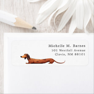 Etiqueta Engraçado Dachshund Puppy Dog Return