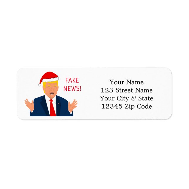 Etiqueta Engraçado Papai Noel Trump - endereço de retorno (Frente)
