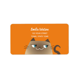 Etiqueta Engraçado Siamese Cat Return Address