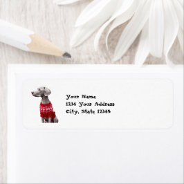 Etiqueta Engraçado Weimaraner no endereço do Sweater de Nat