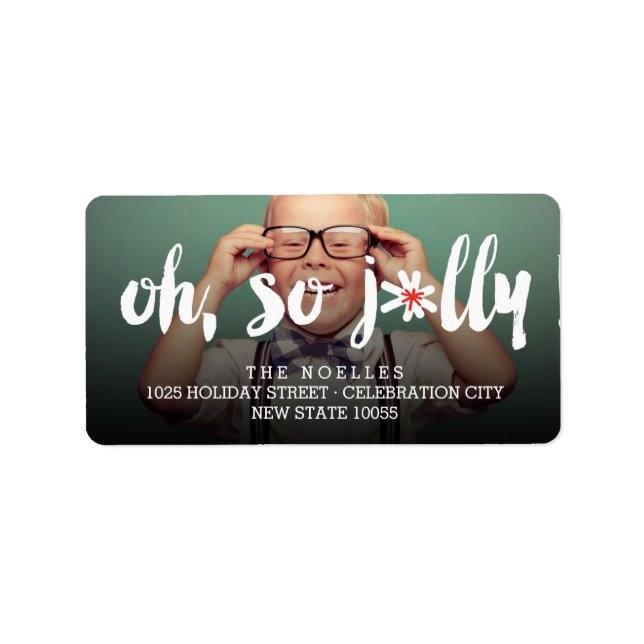 Etiqueta Então, Jolly! Endereço de devolução de fotos de fe (Frente)