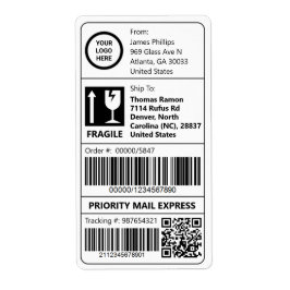 Etiqueta Entrega de código de barras de rastreamento fácil