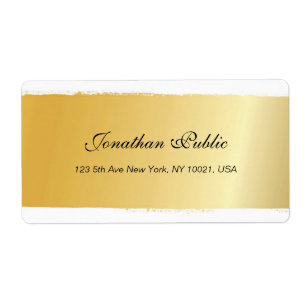 Etiqueta Entrega do Elegante Dourado White Script Professio
