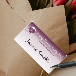 Etiqueta 💐 Entrega Floral Personalizada Branco a Roxo