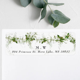 Etiqueta Envelope Casamento Eucalyptus Wreath Monograma