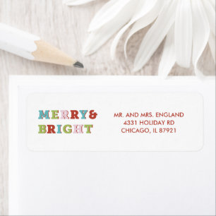 Etiqueta Envelope de Endereço Colorido de Natal Moderno