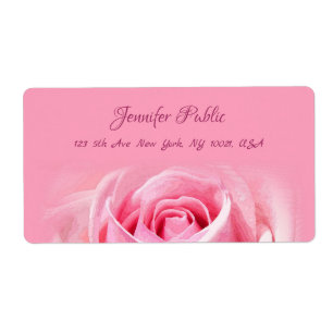 Etiqueta Envio Floral Rosa Estiloso Aquarela Simples