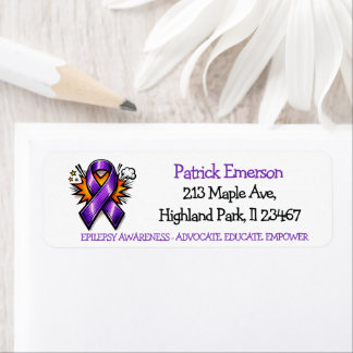 Etiqueta Epilepsy Awareness | Purple Awareness Ribbon